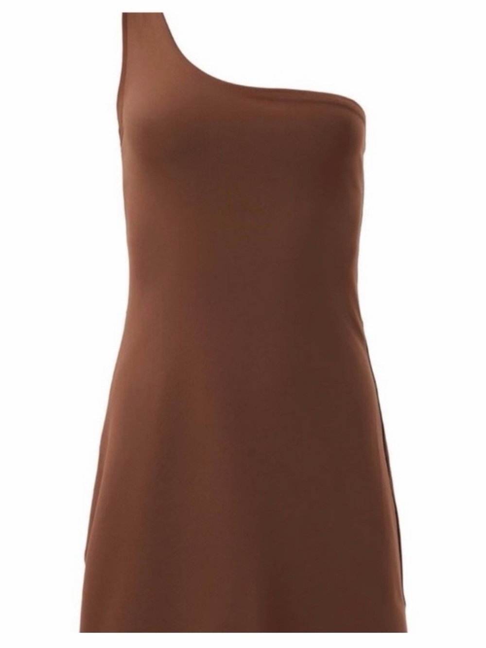 Girlfriend Collective One-Shoulder Brown Women's Dress